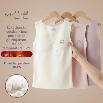 Bezšivni termalni vest s jastučićima za prsni koš, dvostruki sloj, akrilna tkanina, debela 201–250 g/m²