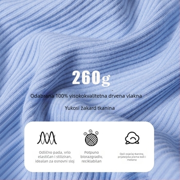 Trudnički top za dojenje – Sling stil, okrugli izrez, bez rukava, normalne duljine, pamuk-svilena-elastan smjesa, pristup dojenju