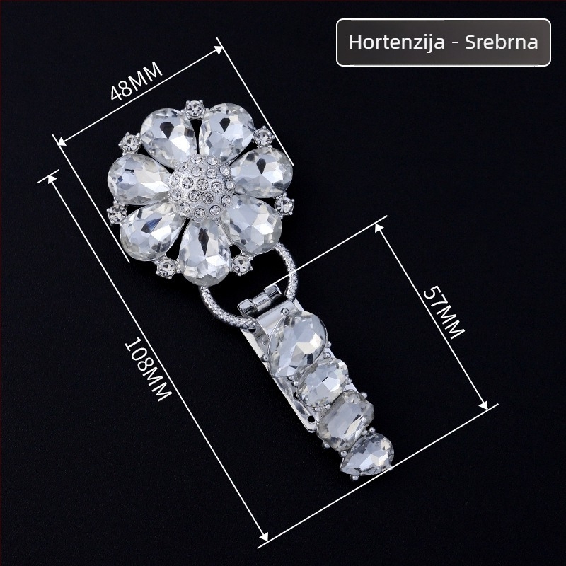 Hengmeihe dekorativna kopča za kapute — od cinkovog legura s imitacijskim kristalima, klasični nacionalni stil, minimalistički dizajn