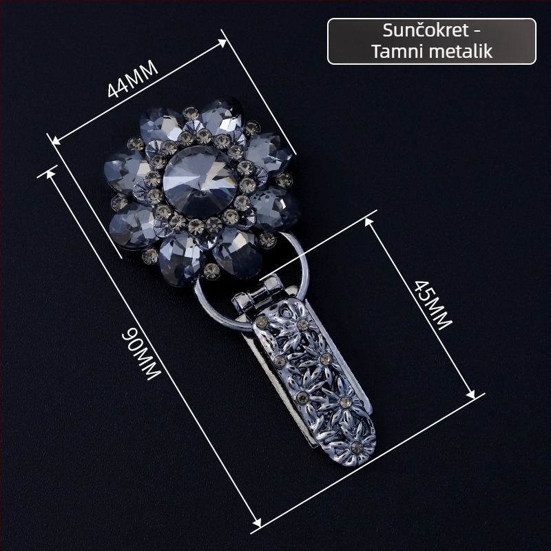 Hengmeihe dekorativna kopča za kapute — od cinkovog legura s imitacijskim kristalima, klasični nacionalni stil, minimalistički dizajn