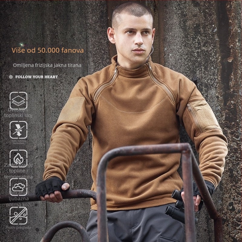 Fleece cardigan jakna, unisex; vanjski materijal poliester; podstava poliester