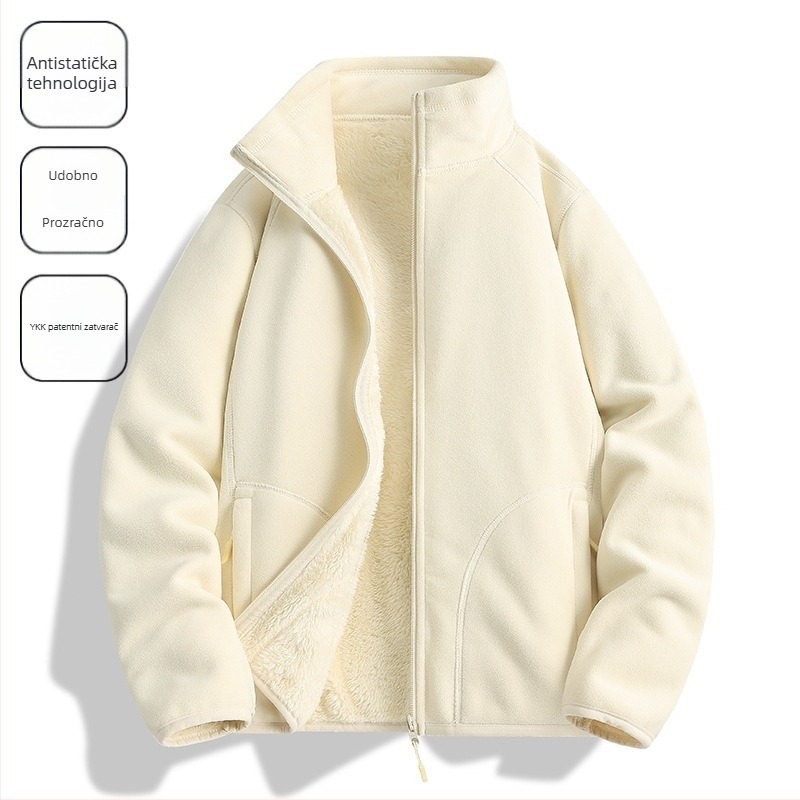 Flis jakna Unisex, bez kapuljače, podstava od koralnog flisa, 100% perje, smjesa sintetičkih vlakana