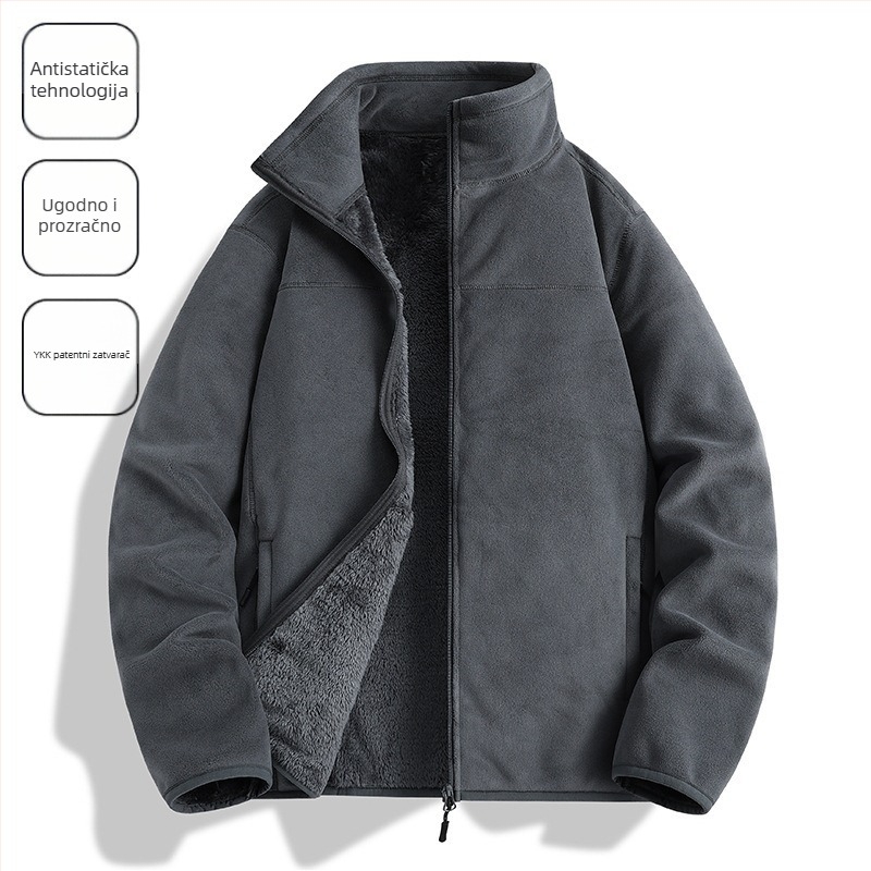 Flis jakna Unisex, bez kapuljače, podstava od koralnog flisa, 100% perje, smjesa sintetičkih vlakana