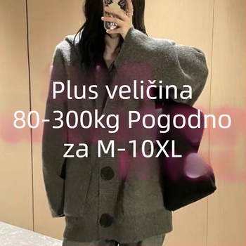 Kapucjačasti pleteni kardigan s geometrijskim uzorkom, mješavina ice-silk i spandex, dugi rukavi, V-izrez
