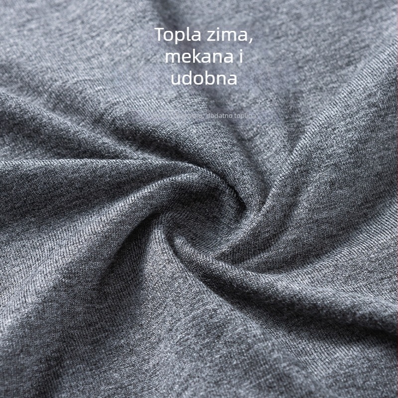 Muški termalni set: pulover s okruglim izrezom i hlače, viskoza 95%, debela tkanina, slim fit, topao