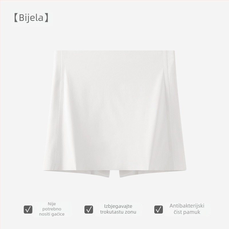 Ženske bešivne gaćice za sigurnost s dvostrukim slojem zaštite i dizajnom protiv izlaganja, Ice Silk materijal, srednja visina struka, 75% najlona, podstava od 100% pamuka.