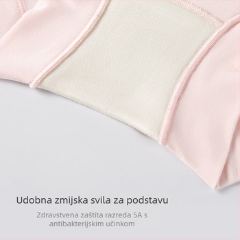Ženske gaćice od pamuka s dugim vlaknima, srednji pojas, podrška za trbuh, čisti pamuk, svilena podstava prepona, antibakterijske