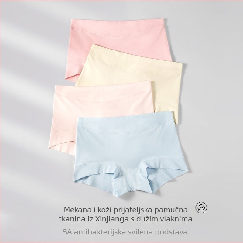 Ženske gaćice od pamuka s dugim vlaknima, srednji pojas, podrška za trbuh, čisti pamuk, svilena podstava prepona, antibakterijske