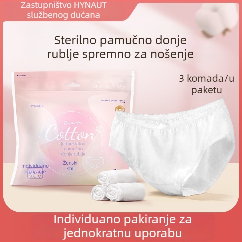 Jednokratne porodne gaćice za majke, sterilne, pamuk, prozračne, srednje visokog pojasa, podstava od pamuka