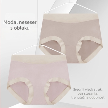 Modal donje gaćice za žene s visokim strukom i kontrolom trbuha, prozračne i antibakterijske, pleteni materijal, podstava 95–100% regenerirane celuloze