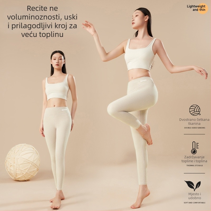 Termo hlače i tajice set – poliester vlakno, dvostruki sloj, baršunasta unutrašnjost, bez šavova, debljina 201–250 g/m², unisex