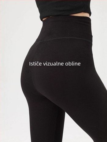 Flis legging s visokim strukom, tople zimi za jogu i trening