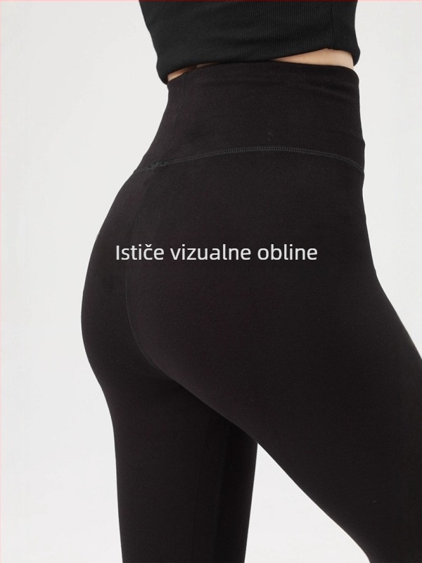 Flis legging s visokim strukom, tople zimi za jogu i trening