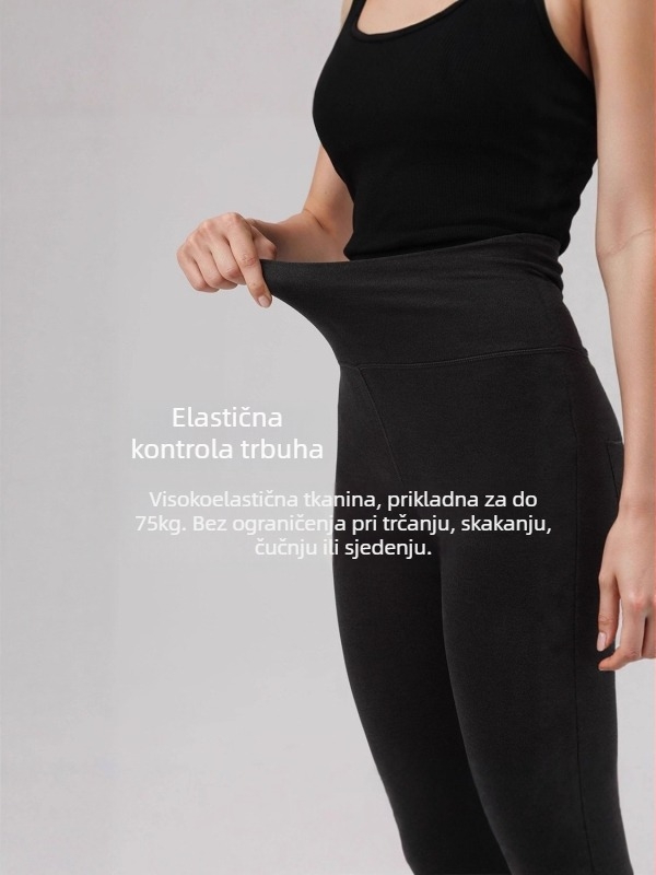 Flis legging s visokim strukom, tople zimi za jogu i trening