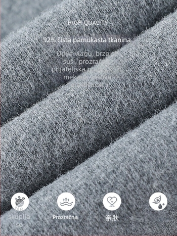 Ženske pamučne legice s visokim strukom, duljina 9/10, uski kroj, pamuk-elastan smjesa, flis podstava