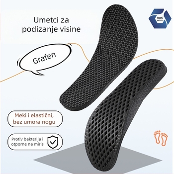 PU ulošci za povećanje s visokou elastičnošću, dezodorirajući i upijajući znoj za unisex obuću — Model 5145-5, cijeli ulošak, protuklizni dizajn s honeycomb uzorkom