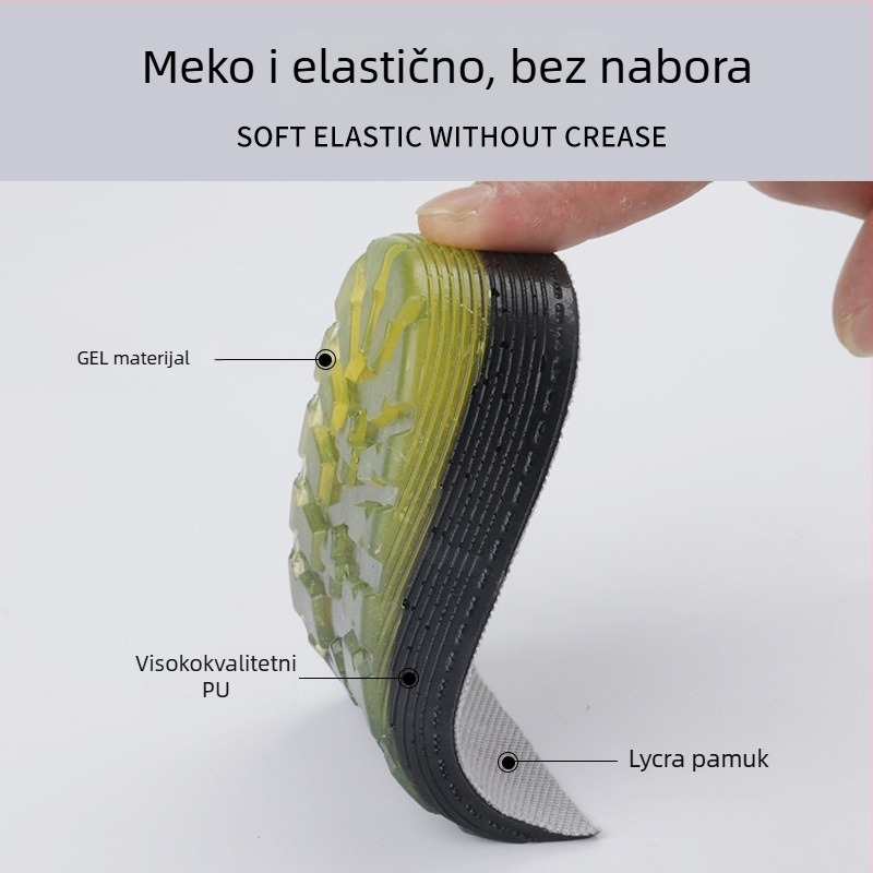 SC99 Silikonov ulošak za povećanje visine, za čizme i tenisice, unutarnji polovični ulošak