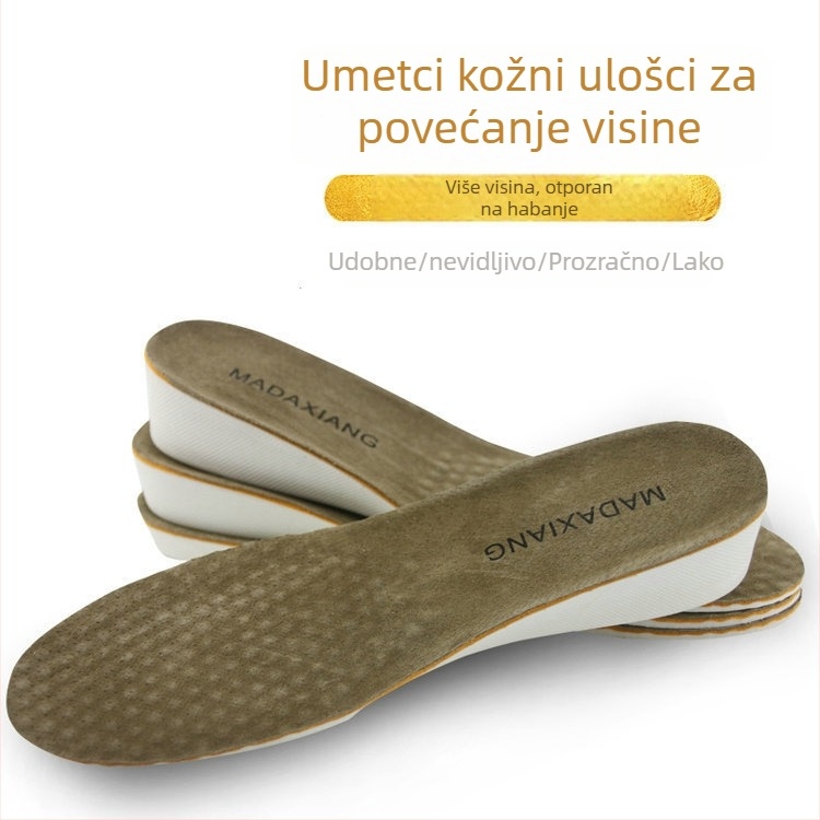 Kožna uloška za povećanje visine – puna uložak, unisex, povećanje 1.5–3.5 cm, model M-111