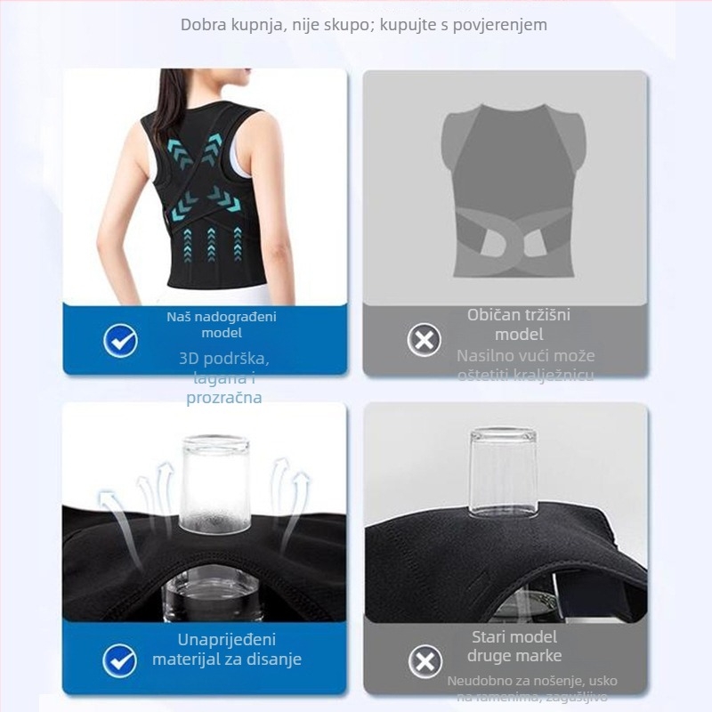 Unisex pojas za ispravljanje držanja leđa za odrasle, model XM1.0923.015, kompozitna tkanina, podrška leđa, 7-dnevna garancija