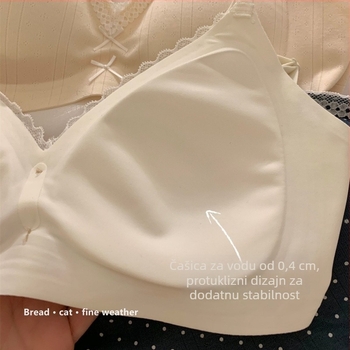 Najlon grudnjak bez žice, s 3/4 košarom, kalup od spužve, čipka uz rub, prozračan, podržava, fiksne naramenice, stražnje kopčanje s tri redova