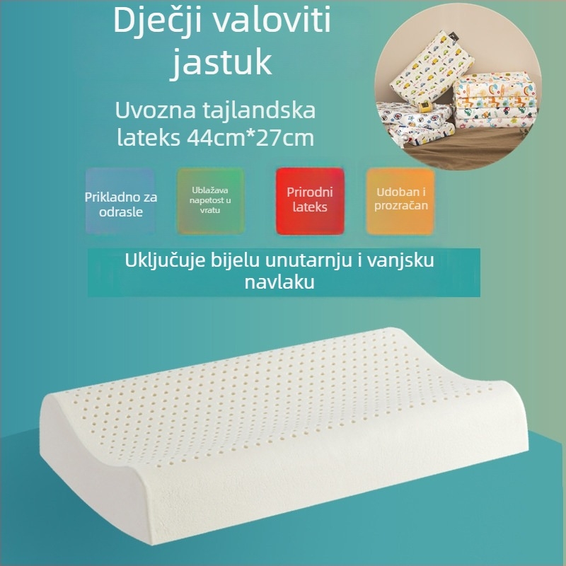 ROYAL NEO latex jastuk za vratni dio kralješnice, pravokutnog oblika, prirodni lateks >90%, pletena tkanina, težina 1,0–1,5 kg, visina 10–15 cm, za odrasle