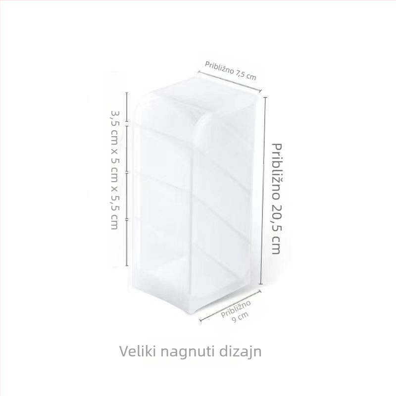 Tengxian BT-310 Plastični četverokutni stolni držač olovaka s četiri odjeljka, nagibni dizajn