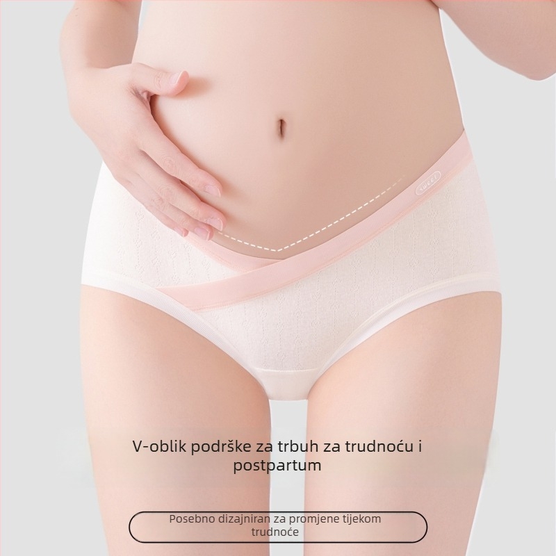 Maternitetsko donje rublje od pamuka, niska struka u V-oblika, prozračan pamuk, Jacquard tkanina