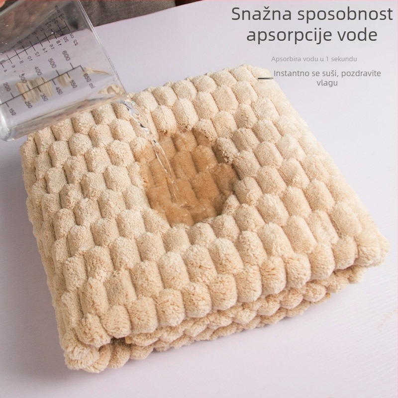 Ručnik za lice od koralnog flisa, Jacquard 150D, težina 80–100 g