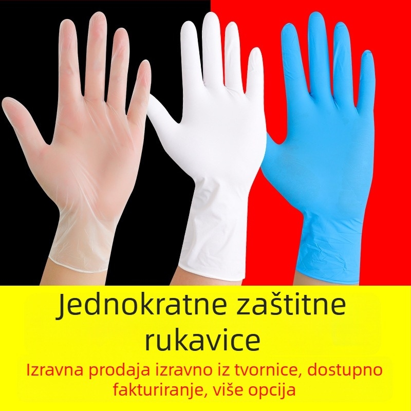 Jednokratne nitril rukavice, standardne debljine, protivklizna površina, otporne na habanje, 1000 komada u kutiji.