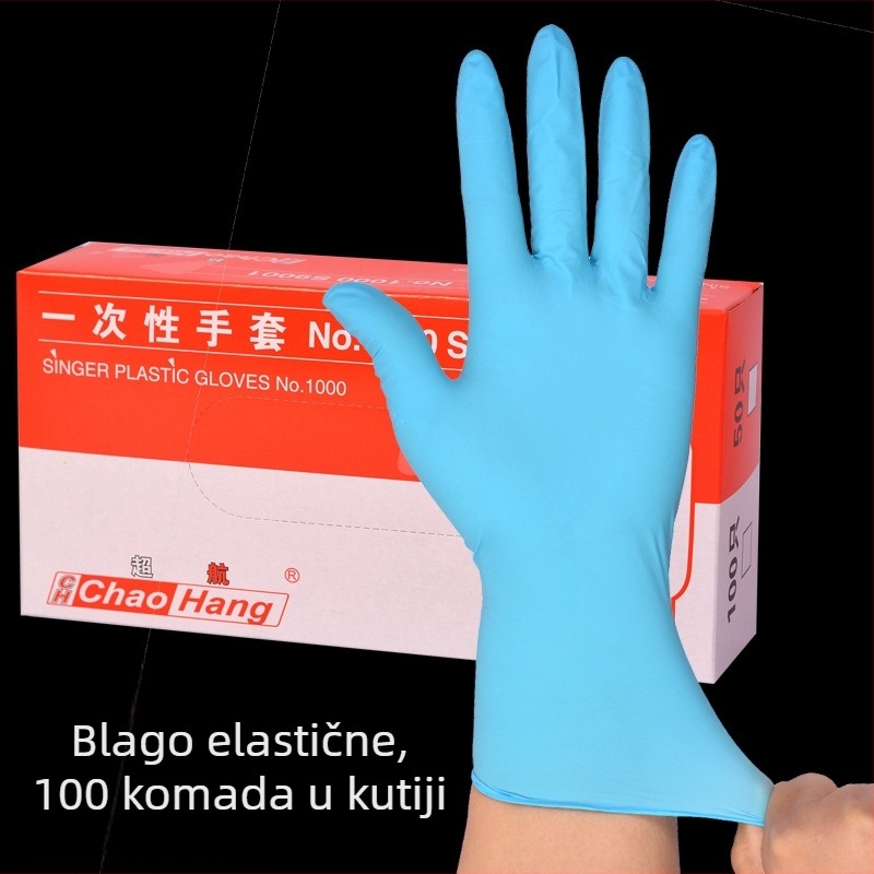 Jednokratne nitril rukavice, standardne debljine, protivklizna površina, otporne na habanje, 1000 komada u kutiji.