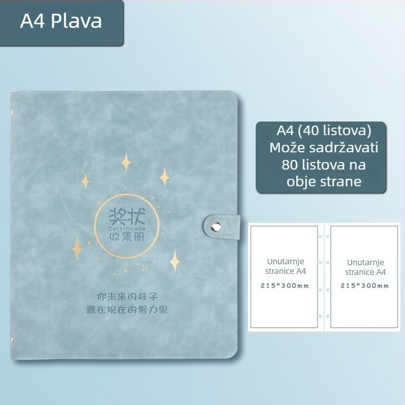 Kožna knjiga za zbirku certifikata, Avinar model 05, 120 stranica, prilagodba dostupna, debljina 4