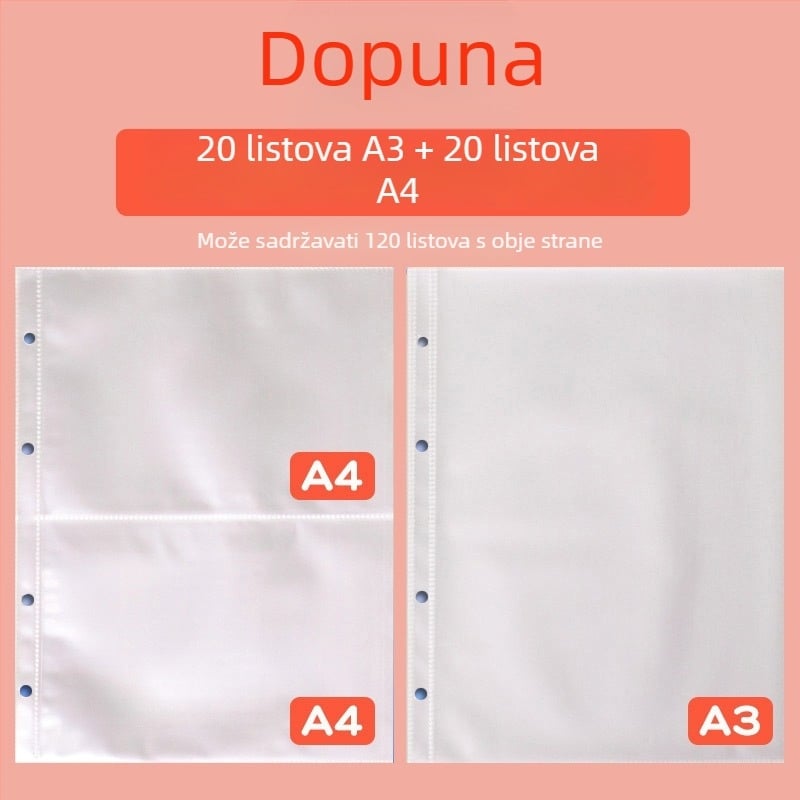 Kožna knjiga za zbirku certifikata, Avinar model 05, 120 stranica, prilagodba dostupna, debljina 4