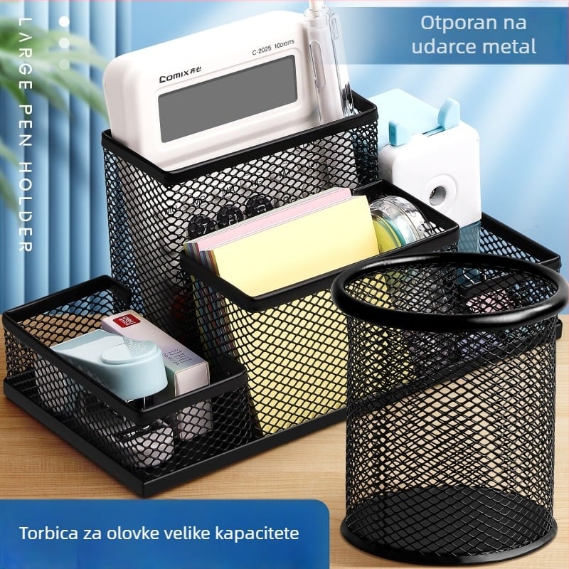 Excellent metalni držač za pero – višenamjenski stolni organizator za uredske potrepštine