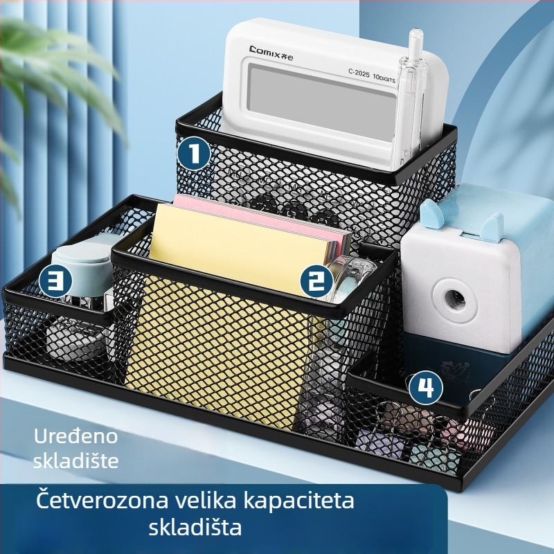 Excellent metalni držač za pero – višenamjenski stolni organizator za uredske potrepštine