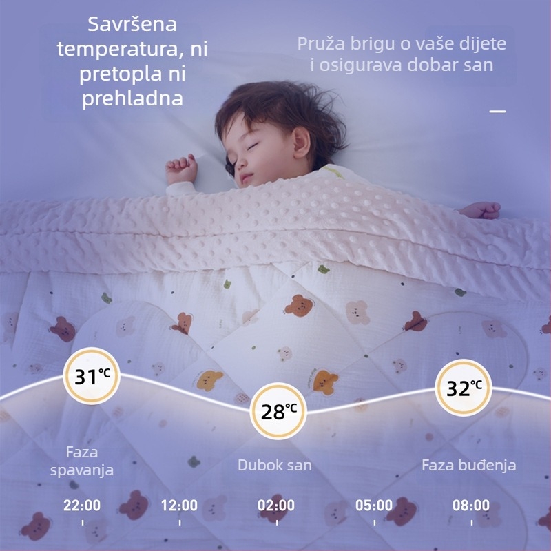 Dječji zimski debeli pamučni prekrivač za dremanje u vrtiću, 3–12 godina, 500–800 g