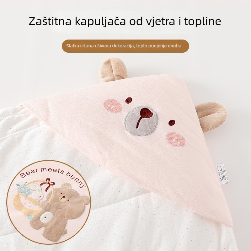 Deka za bebe 300 g od 100% pamuka, s punjenjem od sintetičkih vlakana, za novorođenčad, zimu i jesen, uzorak crtić