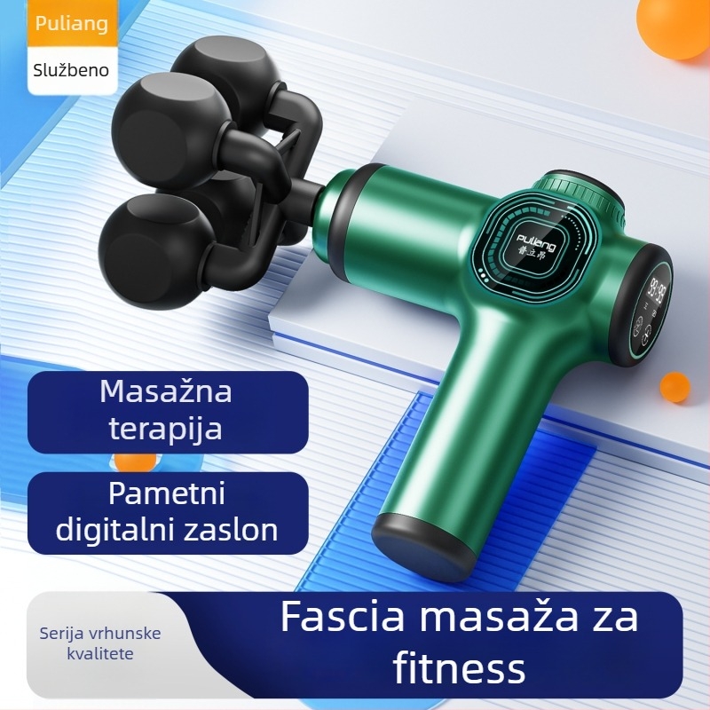 Mini masažer za fascia, prijenosni električni masažer za mišiće s LCD zaslonom, četkasti motor, 6+ glava, ugrađena baterija 2000–4000 mAh, trajanje 8–12 h, buka ispod 36 dB