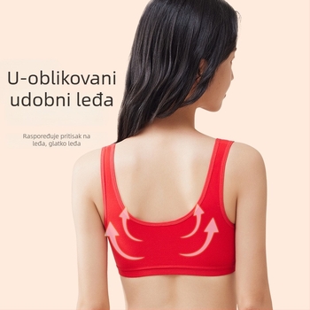 Djevojački grudnjak u stilu prsluka, najlon, podstava od pamuka, puna čašica, fiksne dvostruke naramenice