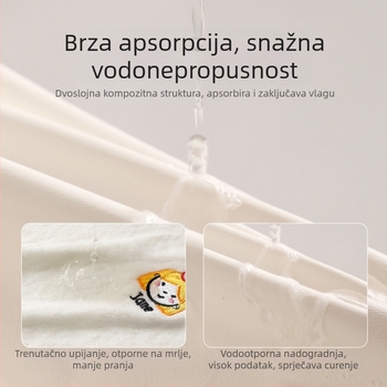 Drizzle Dječja krpa za pranje lica i zuba s vodootpornom bavom – Višestruki ručnik (poliestr, 150d, ravno pletenje, 80–100 g)