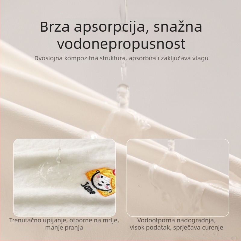 Drizzle Dječja krpa za pranje lica i zuba s vodootpornom bavom – Višestruki ručnik (poliestr, 150d, ravno pletenje, 80–100 g)