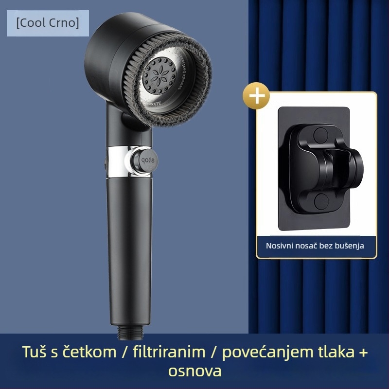 Okrugla ručna tuš glava pod pritiskom — ABS, model s 3 brzine, načini raspršivanja, masaža i kiša