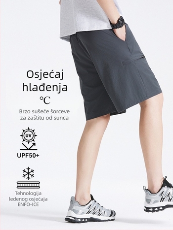 Muške ljetne opuštene kratke hlače za sport, srednje dužine, od najlona i spandeksa, brzo sušeće, s remenom i zatvaračem, prozračne, vodootporne