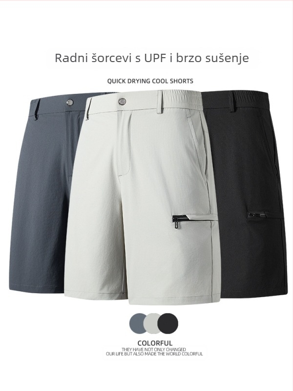 Muške ljetne opuštene kratke hlače za sport, srednje dužine, od najlona i spandeksa, brzo sušeće, s remenom i zatvaračem, prozračne, vodootporne