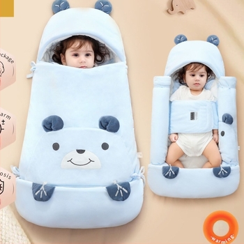 Zimski dječji spavaći vak s 100% pamukom, punilo poliester-pamuk, uzorak životinja, za djecu od 1 do 3 godina