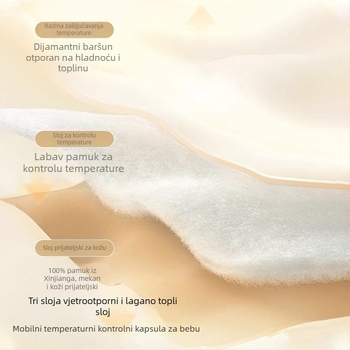 Zimski dječji spavaći vak s 100% pamukom, punilo poliester-pamuk, uzorak životinja, za djecu od 1 do 3 godina