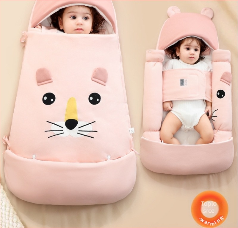 Zimski dječji spavaći vak s 100% pamukom, punilo poliester-pamuk, uzorak životinja, za djecu od 1 do 3 godina