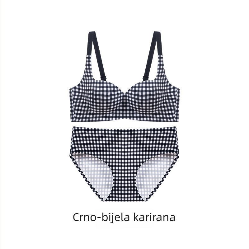 Najlonski set grudnjaka za žene, 3/4 šalice, debeli oblikovani košarica, čvrste naramenice, stražnje kopčanje s tri reda kopči, podstava od spandexa