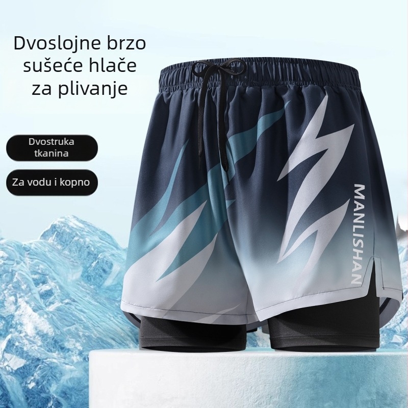 Muške kupaće gaće, brzo se suše i prozračne, poliester/spandeks (85%/15%), podstava 95% poliester, 5% spandeks, otisak, za plivanje i vodene sportove