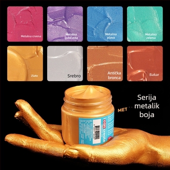 Monde metalno fluorescirajuća akrilna boja – 100 ml, vodootporna, netoksična, jedna bočica, za ručno slikanje zidova i DIY projekti