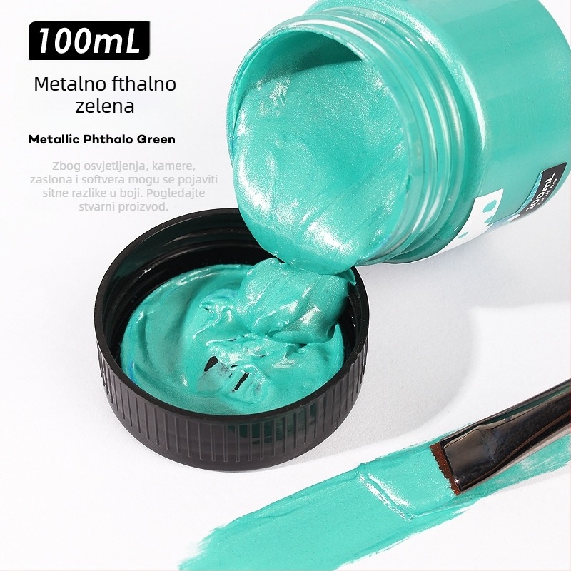 Monde metalno fluorescirajuća akrilna boja – 100 ml, vodootporna, netoksična, jedna bočica, za ručno slikanje zidova i DIY projekti